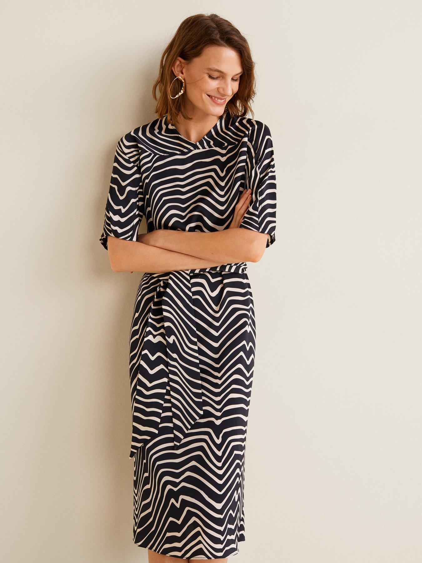 Black and White Midi Dress